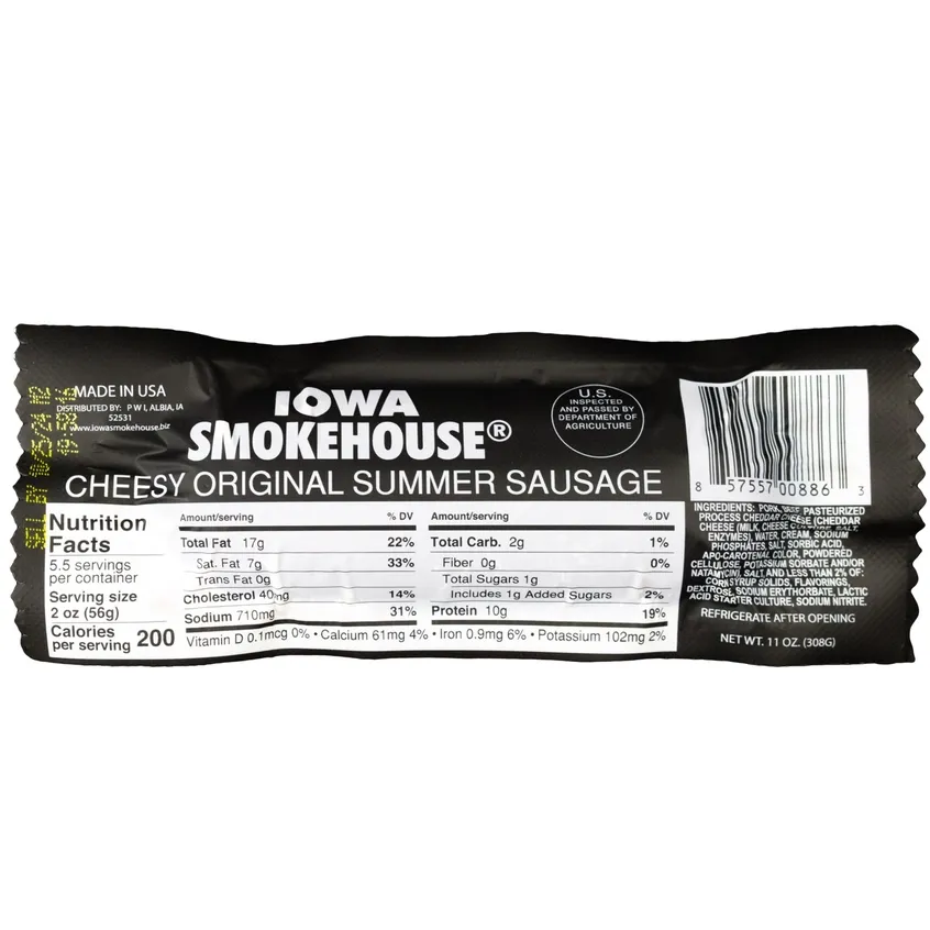 Iowa Smokehouse Cheesy Summer Sausage 11 oz