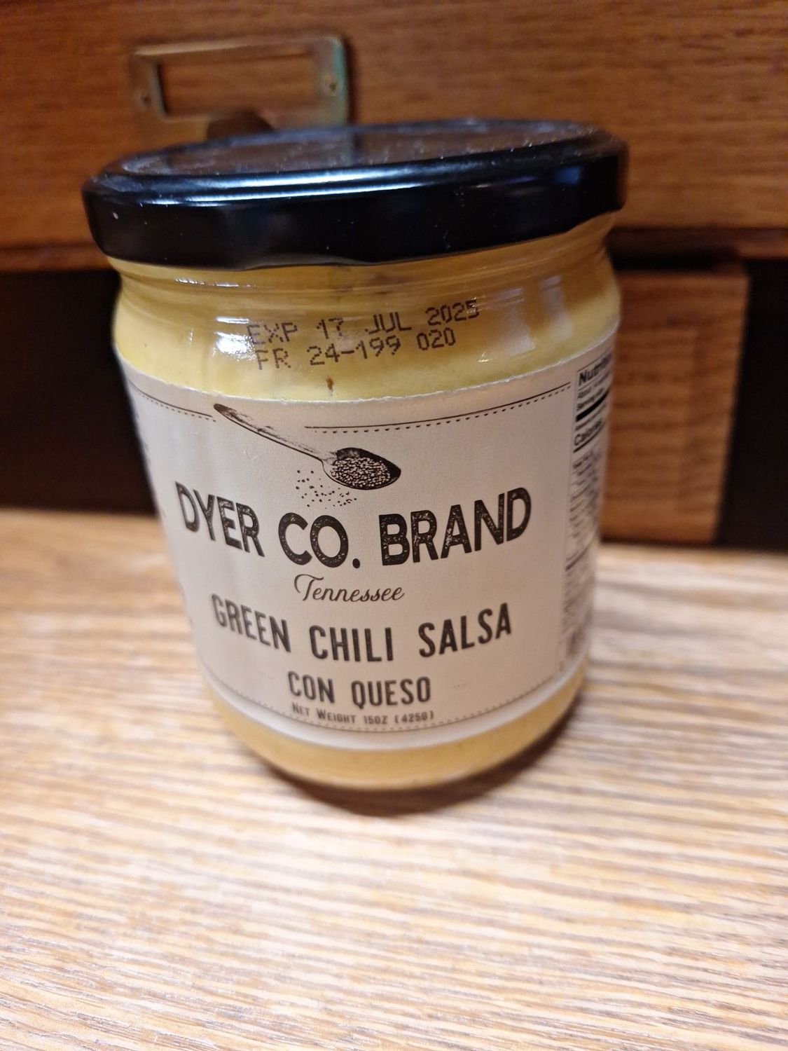 Dyer Co Brand Green Chile Salsa Con Queso