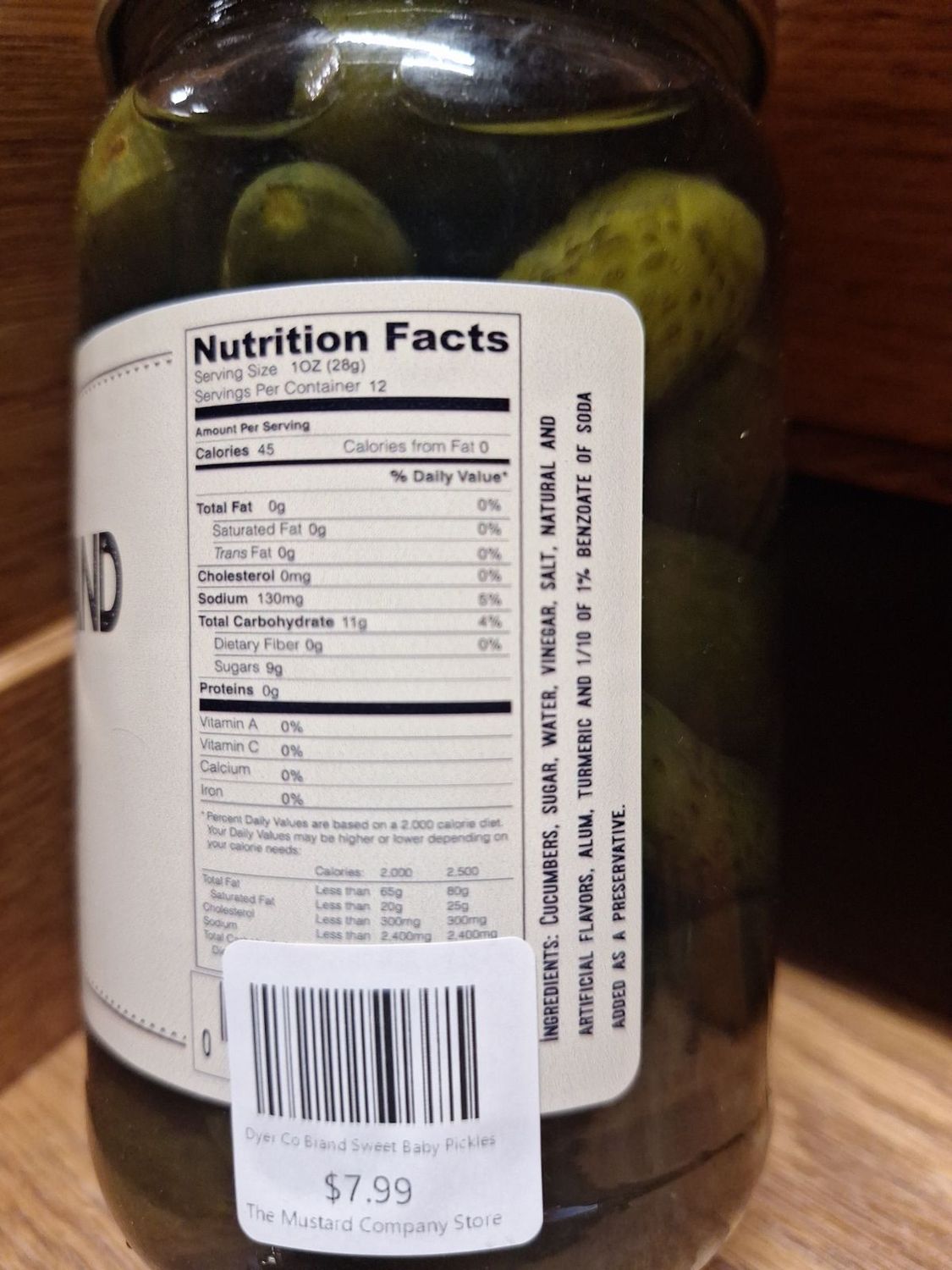 Dyer Co Brand Sweet Baby Pickles