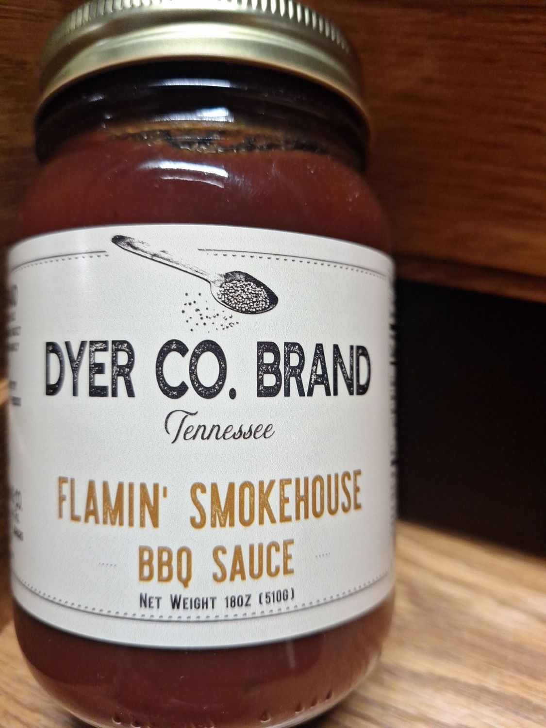 Dyer County Brand Flaming Smokehouse Barbecue