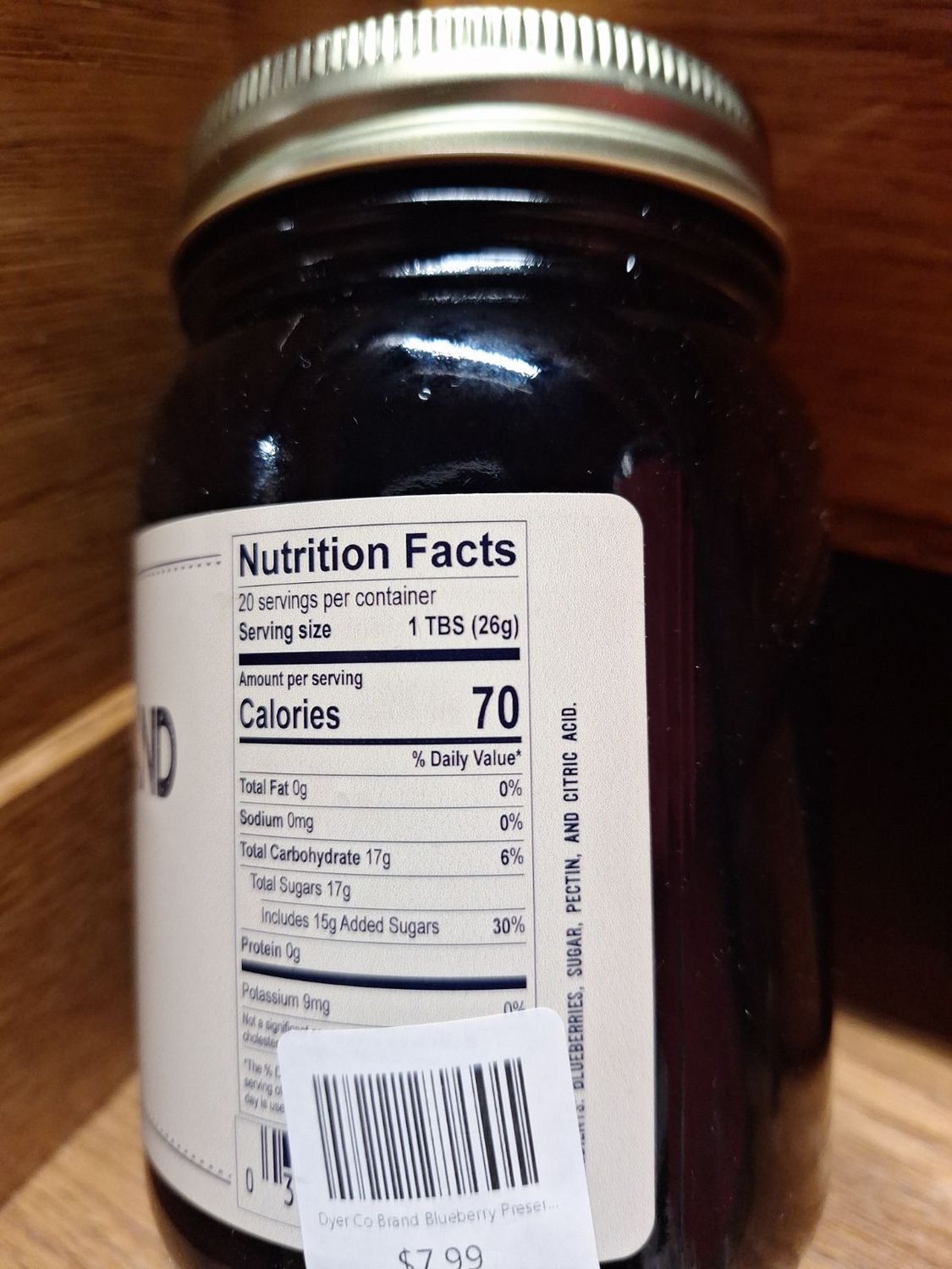 Dyer Co Brand Blueberry Preserves 19oz