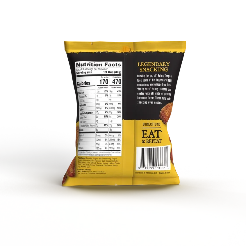Rufus Teague BBQ Honey Roasted Almonds 3oz