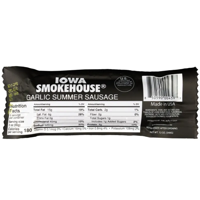 Iowa Smokehouse Summer Sausage Garlic