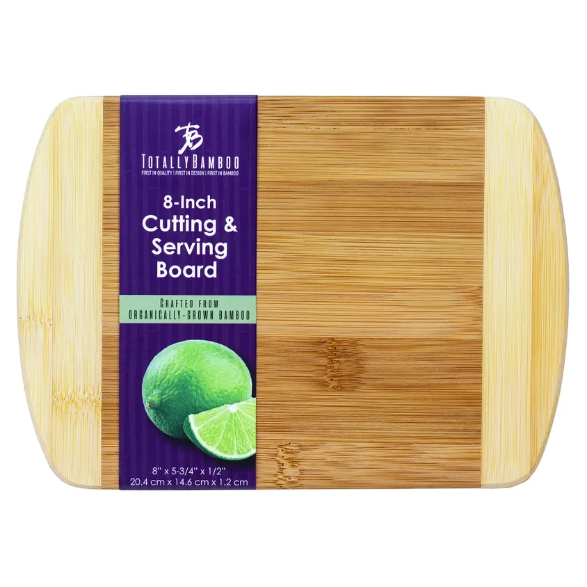 8" Two-Tone Bar Board, Small Bamboo Cutting Board