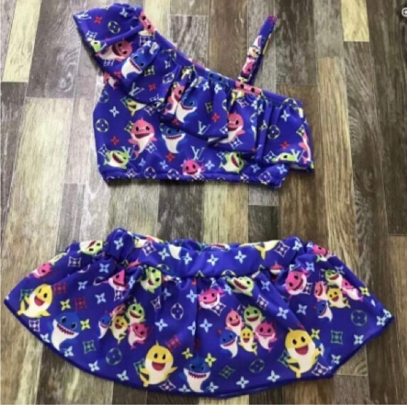 Blue LV Baby Shark - 2t