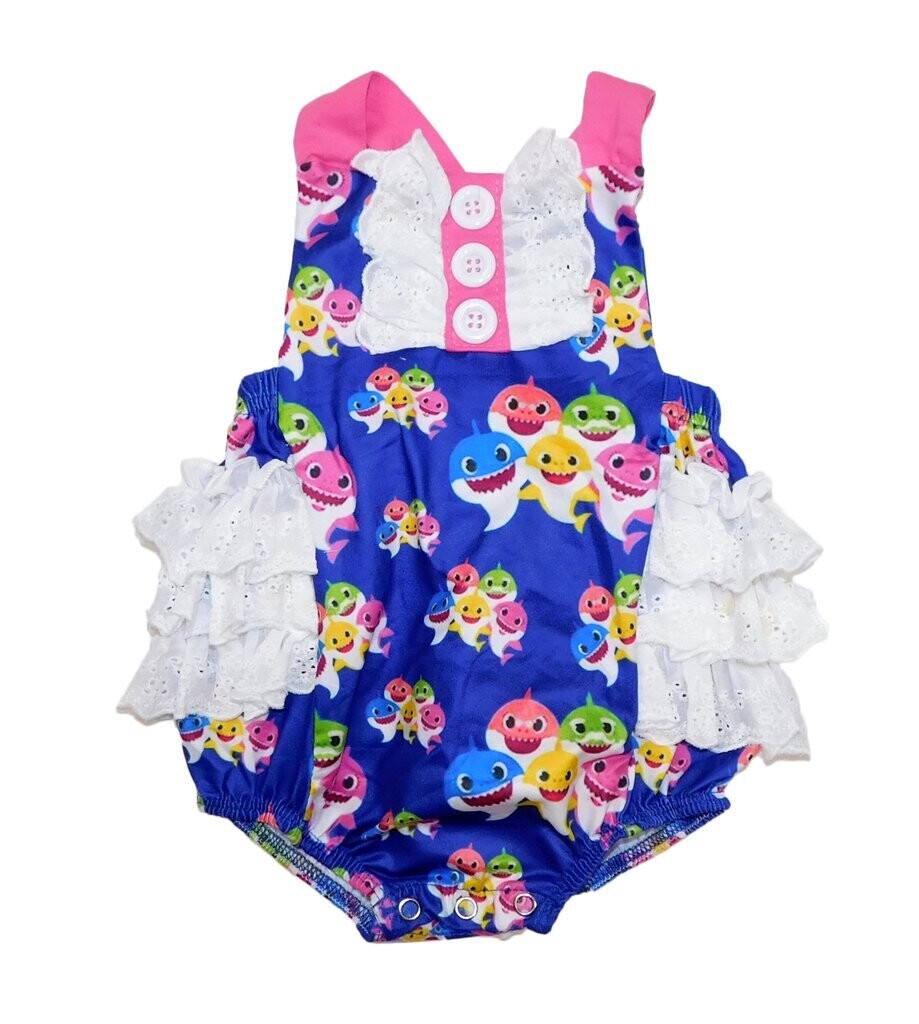 Baby Shark Romper - 0/3mo