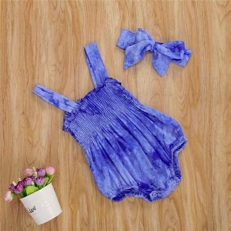Blue Tye Dye Romper - 6/12mo