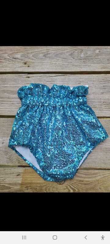 Blue Sequence Bummie - 3/6mo