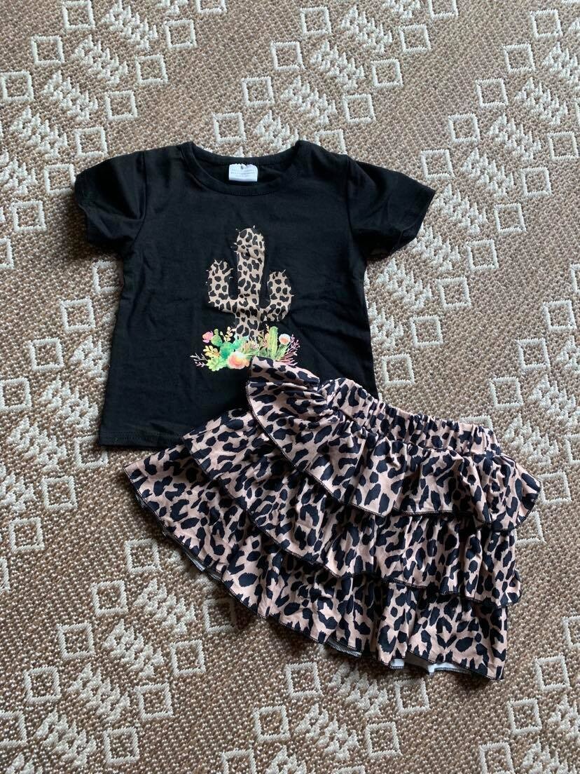 Cactus Leopard Skirt Set - 18/24mo