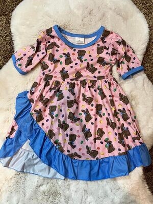 Chocolate Bunny Dress - 2t