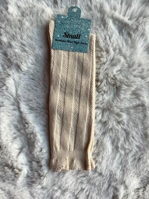Cream Knee High Socks - Small