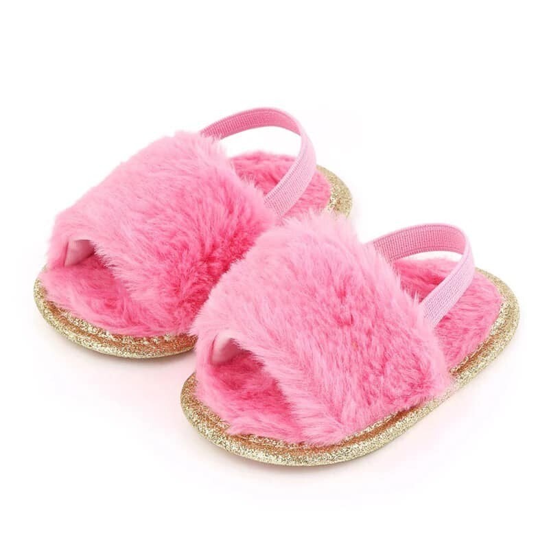 Dark Pink Slippers - 6/12mo