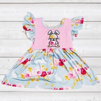 Floral Bunny Dress - 3t