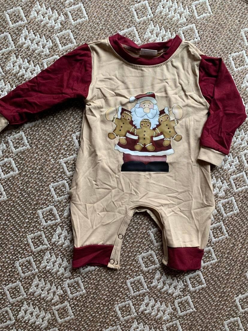 Gingerbread Romper - 0/3mo