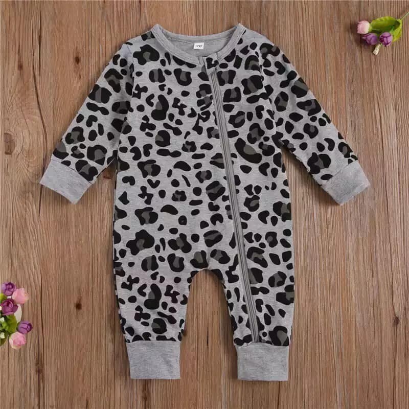 Gray Cheetah Romper - 18/24mo
