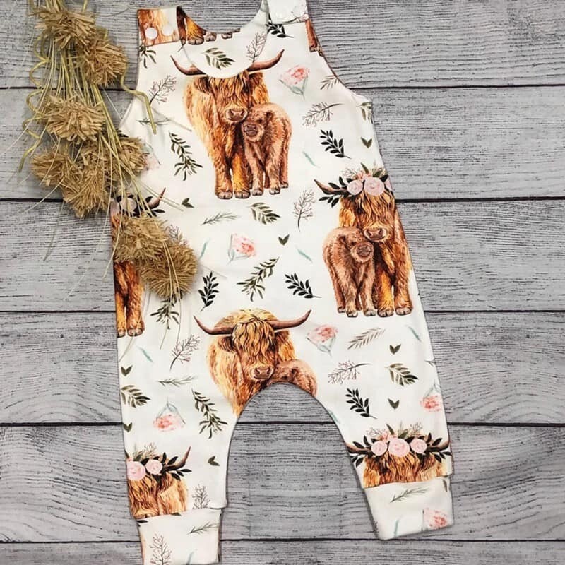 Wild Cow Romper - 0/3mo