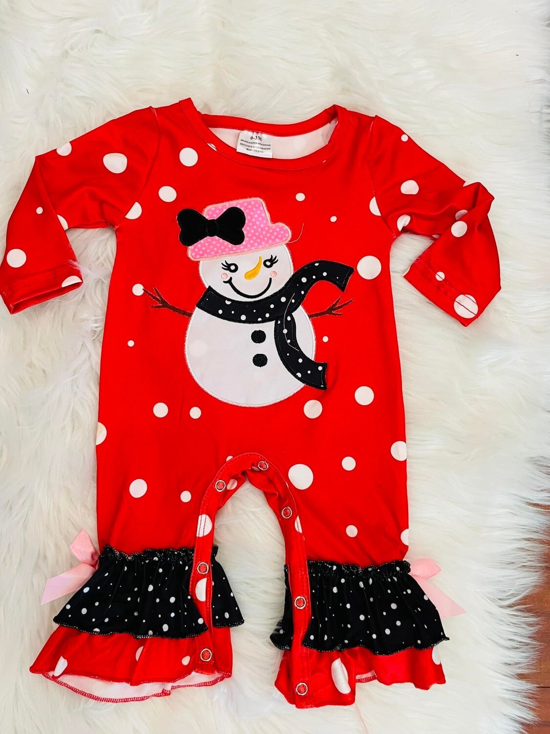 Snowman Romper - 3/6mo