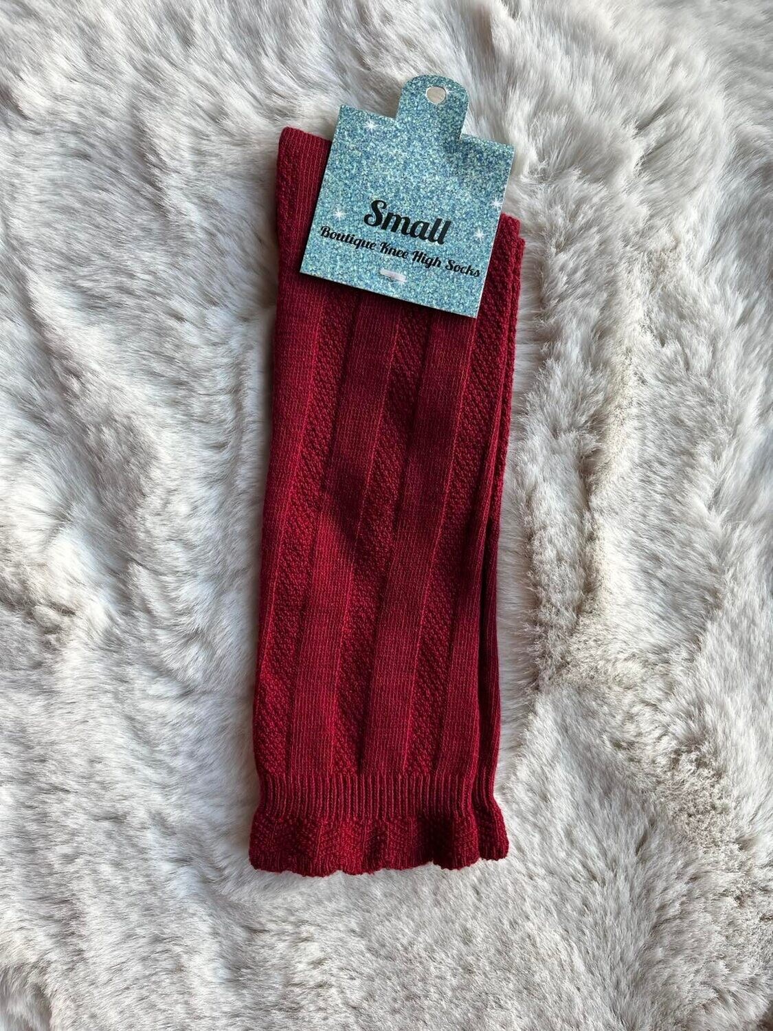 Maroon KneeHi Socks - Small