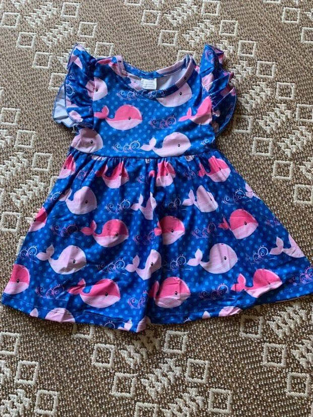 Pink Whale Dress - 4t