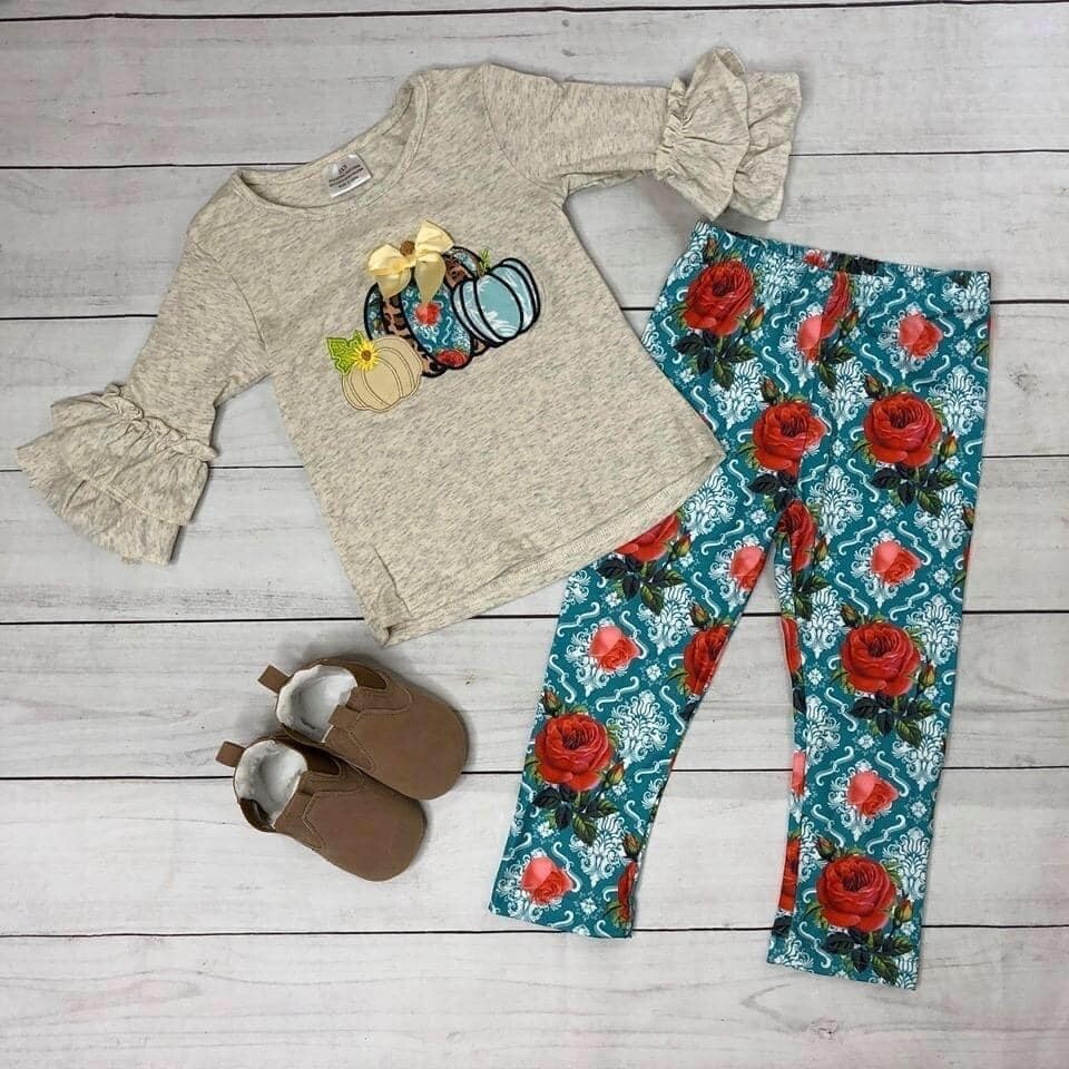 Pumpkins &amp; Roses Set - 3t