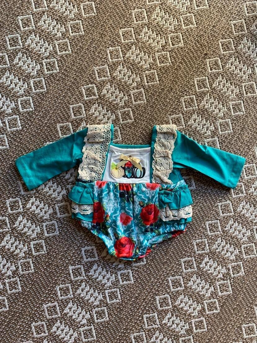 Pumpkin Roses Onesie - 3/6mo