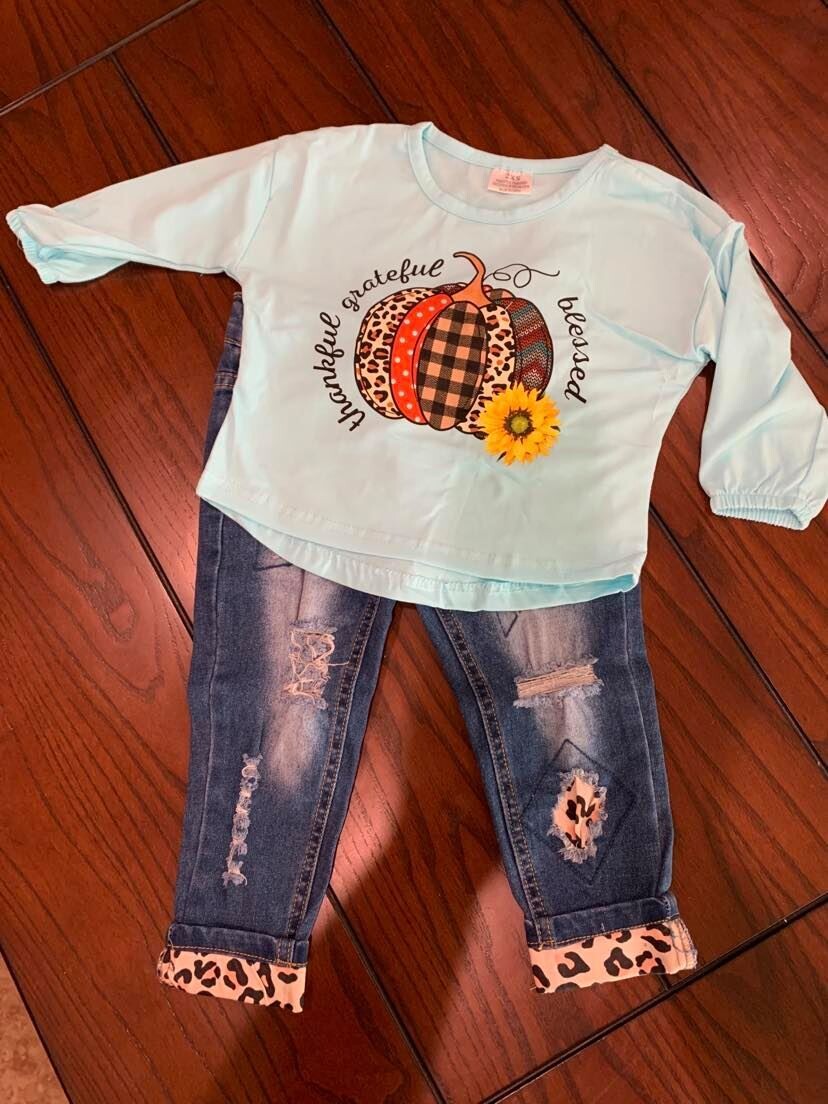 Thankful Blessed Denim - 7/8