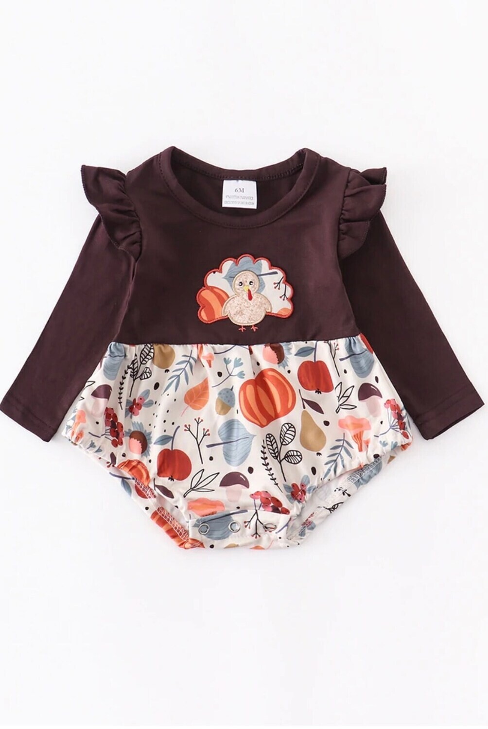 Turkey Applique Romper - 6mo
