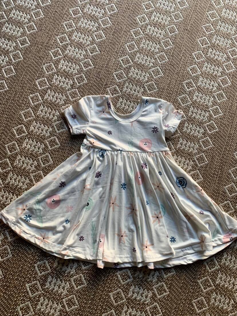 White Floral Dress - 2t