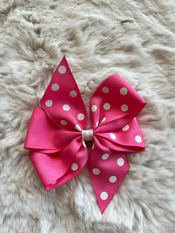 Bow1824 - Bubble Gum Pink Polka Dots