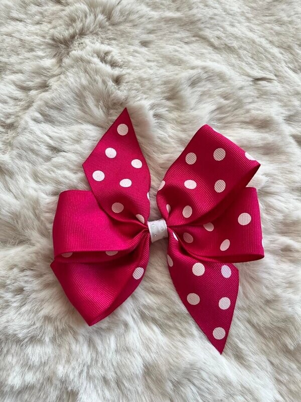 Bow1823 - Hot Pink Polka Dots