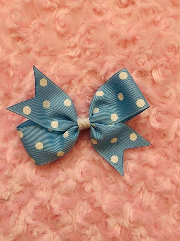 Bow857 - Lt Blue Polka - 5&quot;