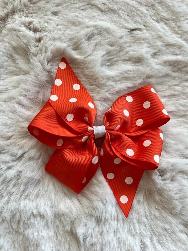 Bow1826 - Orange Polka Dots