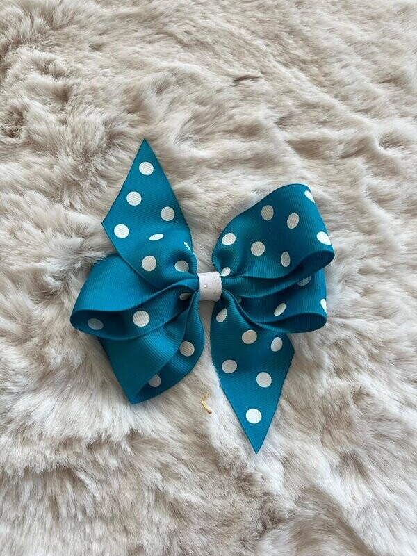 Bow1821 - Teal Polka Dot