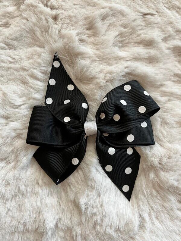 Bow1825 - Black Polka Dots