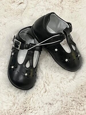 Black T-Strap Infant Shoe - 3