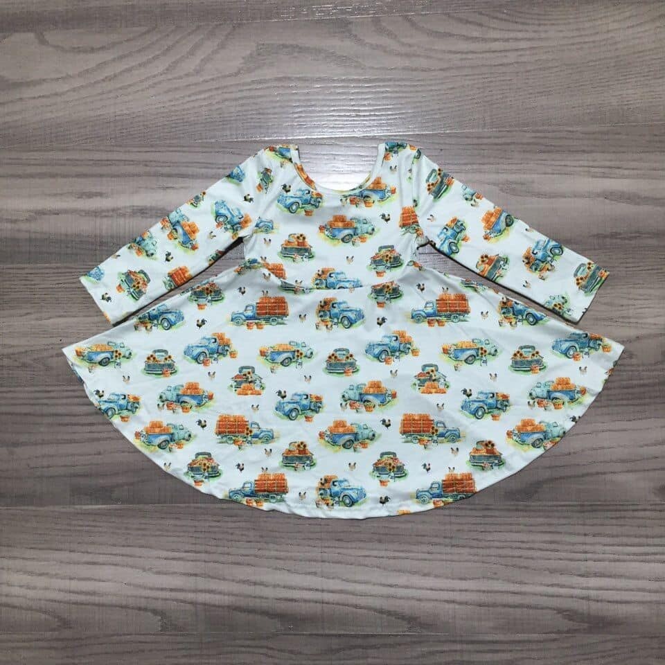 Blue Truck Dress - 12/18mo