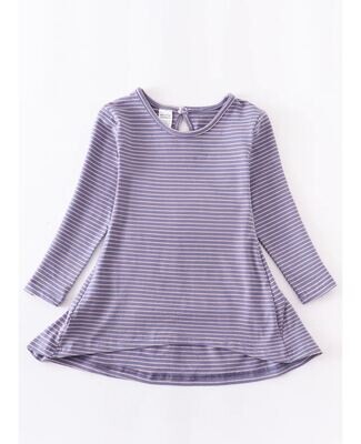 Lavender Stripe Shirt - 2T