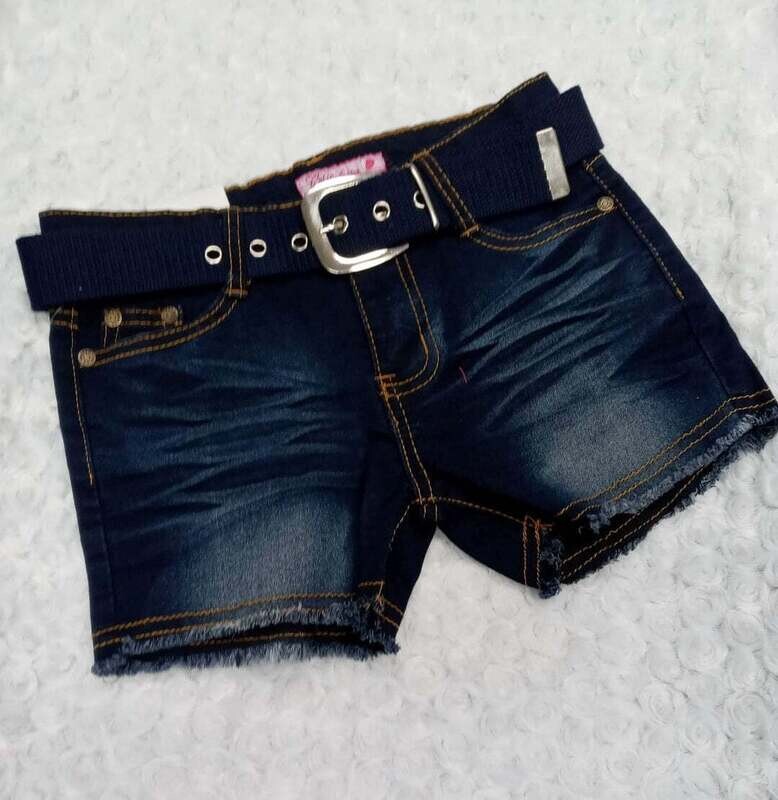 Navy Stretch Denim Shorts - 12