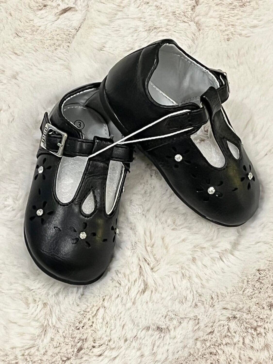 Black T-Strap Infant Shoe - 2