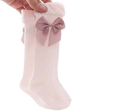 Bowknot Knee Socks - Pink - 6/18mo