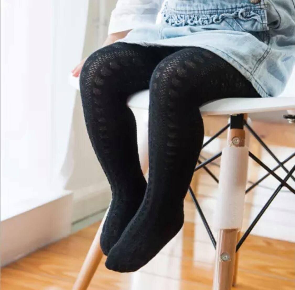 Winter Heart Tights - Black - 3/4T