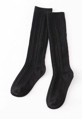 Black knit knee high sock - 6/18mo