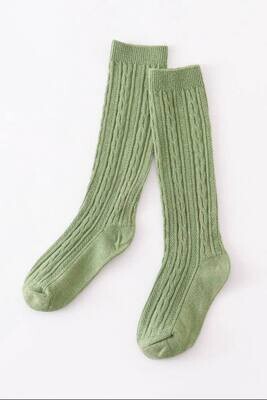 Sage knit knee high sock - 6/18mo