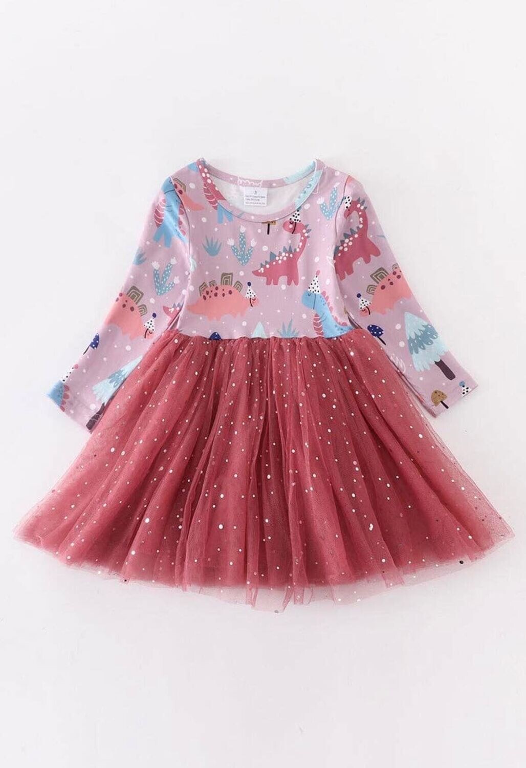 Pink dino tutu dress - 2t