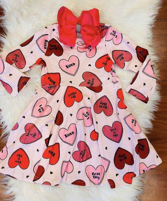 Conversation Heart Dress - 4t