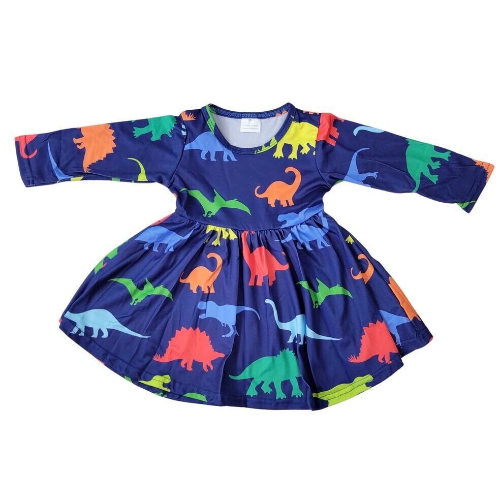 Primary Dinosaurs Twirly Dress - 3/6mo
