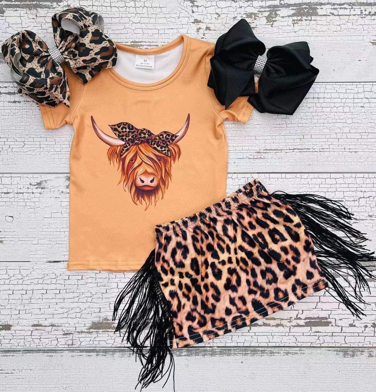 Highland Cow Skirt Set - 4t