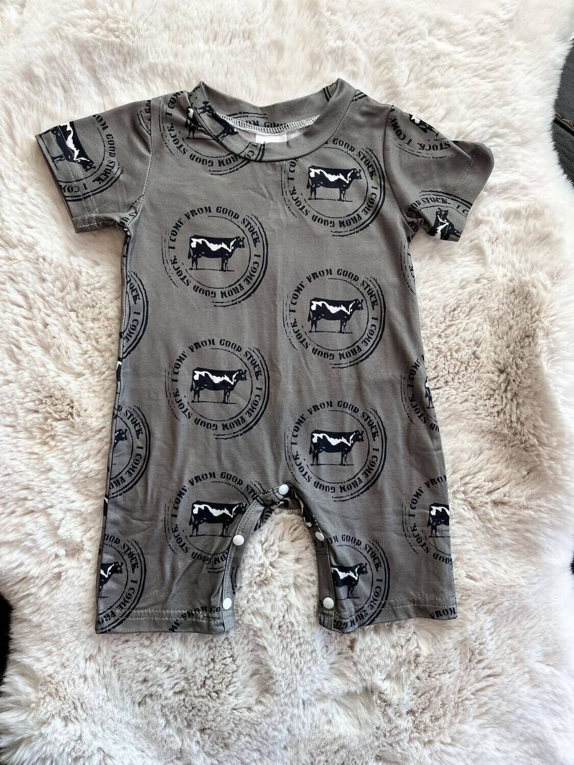 Come from good stock romper - 0/3mo