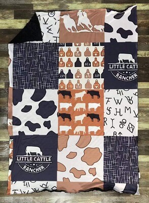 Little Cattle Rancher Minky Blanket