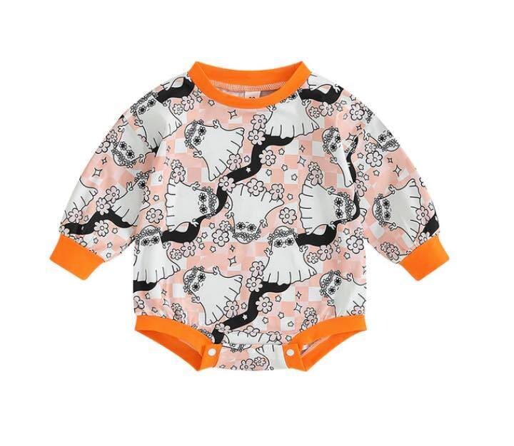 Orange Ghost Romper - 6/12mo